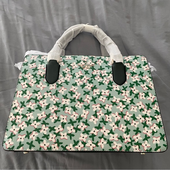 ❌SOLD❌NWT Kate Spade Reese Laurel Way Satchel in Floral Aphrodite Green Multi - Picture 5 of 5